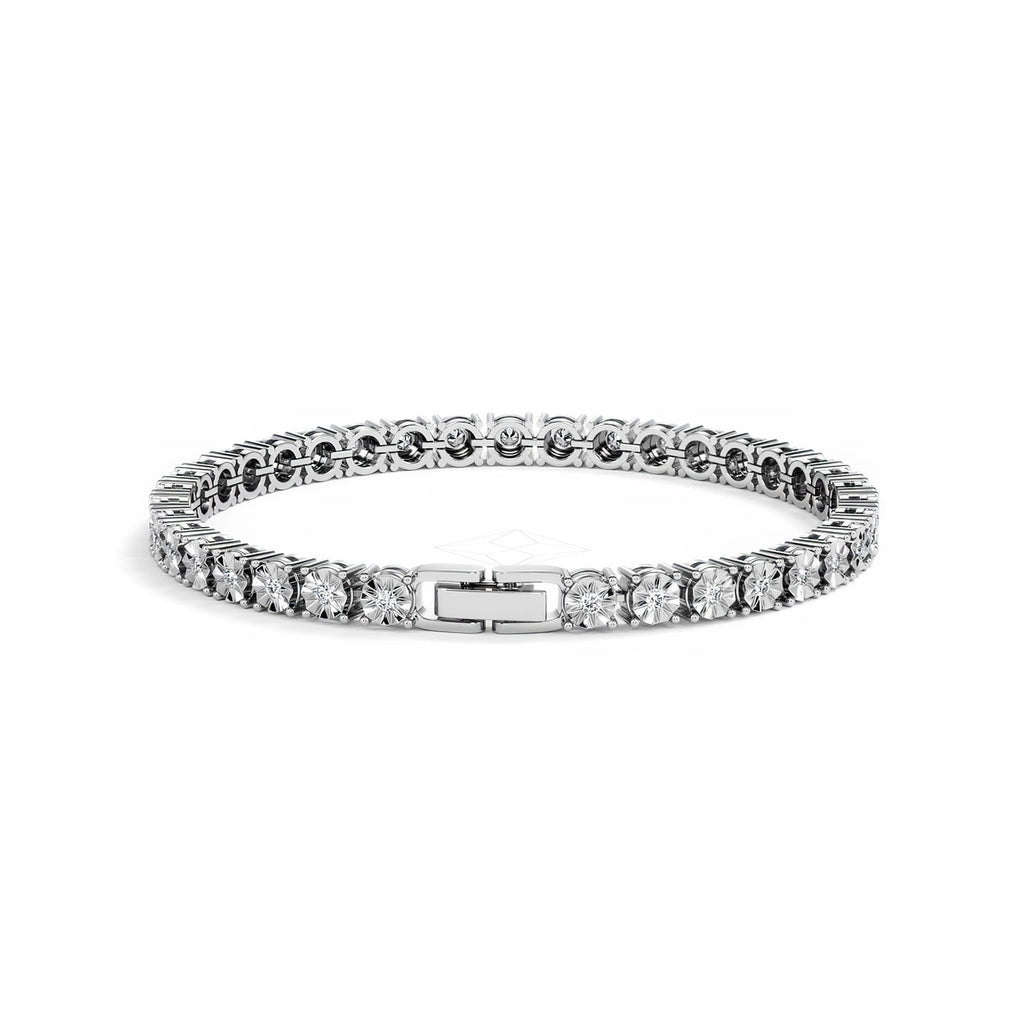Men's Lab Diamond 1.00ct Tennis Bracelet in 925 Silver