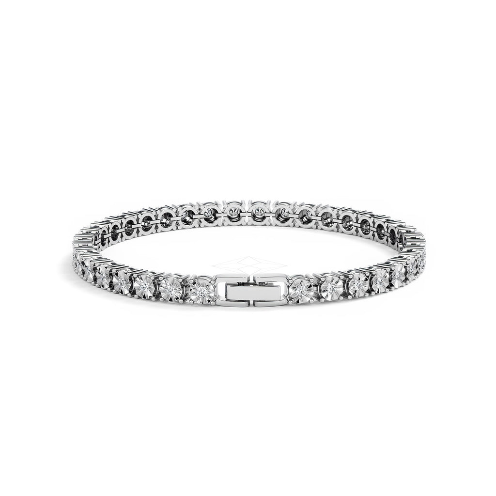 Mens Lab Diamond 1.00ct Tennis Bracelet in 925 Silver