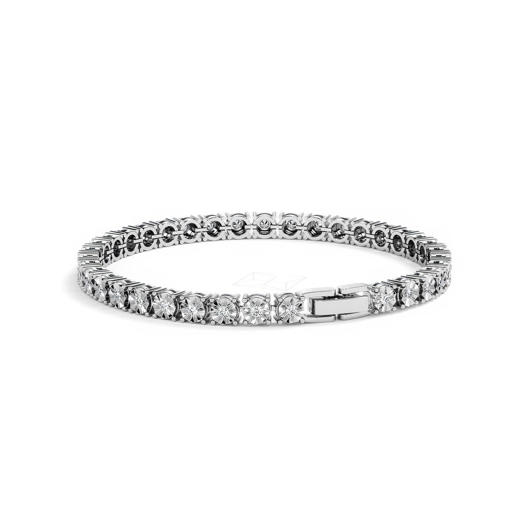 Men's Lab Diamond 1.00ct Tennis Bracelet in 925 Silver