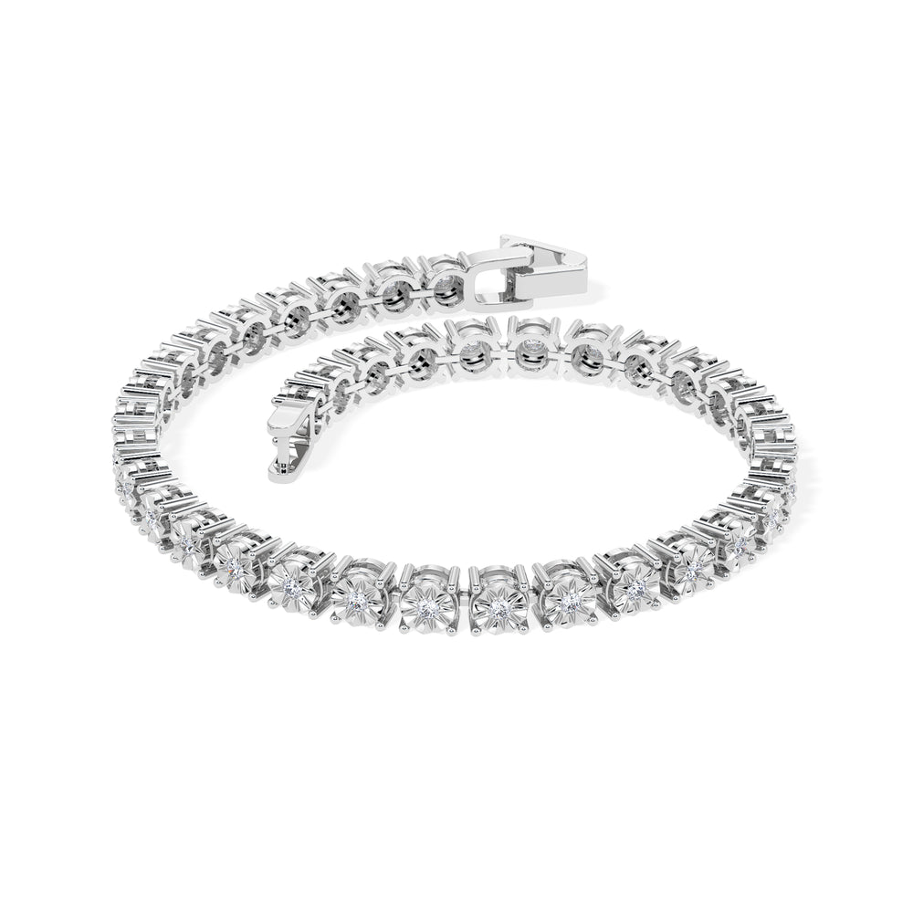Brilliance Lab Silver Diamond Set 1.00ct Tennis Bracelet