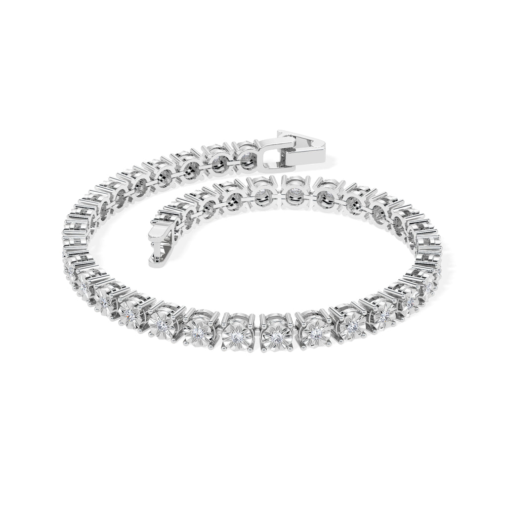 Men's Lab Diamond 1.00ct Tennis Bracelet in 925 Silver
