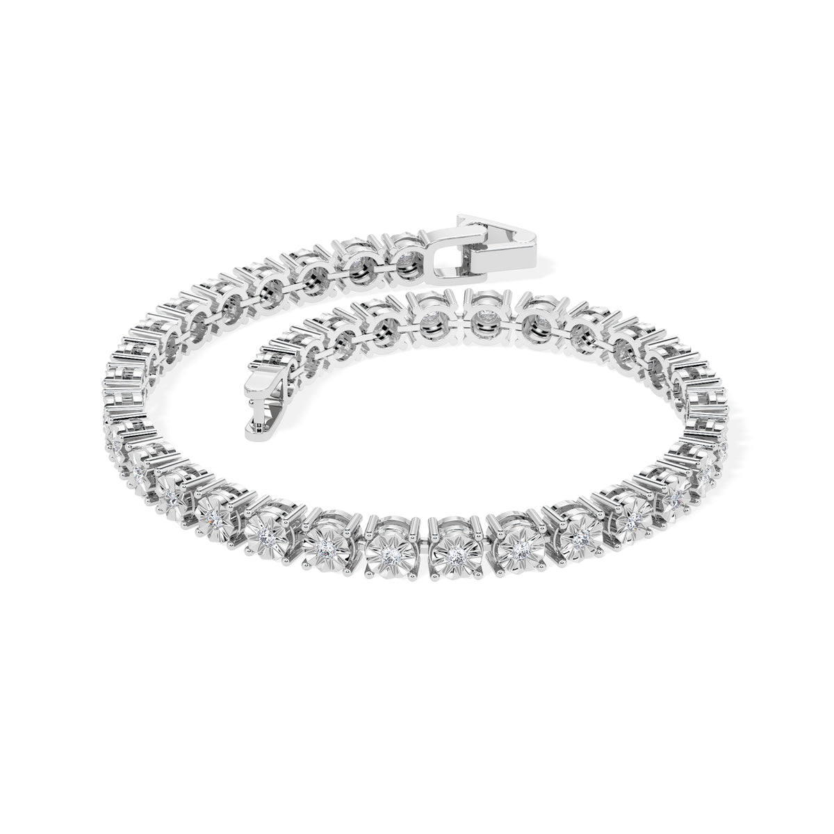 Brilliance Lab Silver Diamond Set 1.00ct Tennis Bracelet