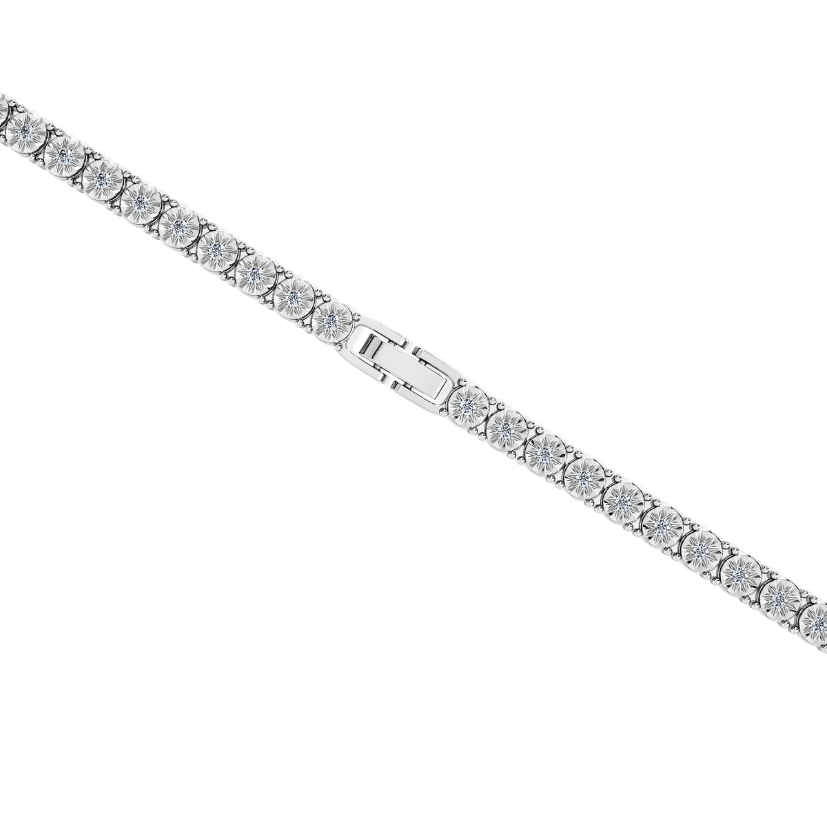 Mens Lab Diamond 1.00ct Tennis Bracelet in 925 Silver