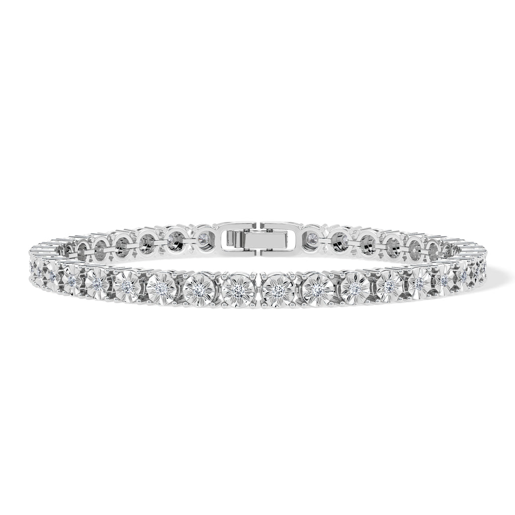 Men's Lab Diamond 1.00ct Tennis Bracelet in 925 Silver
