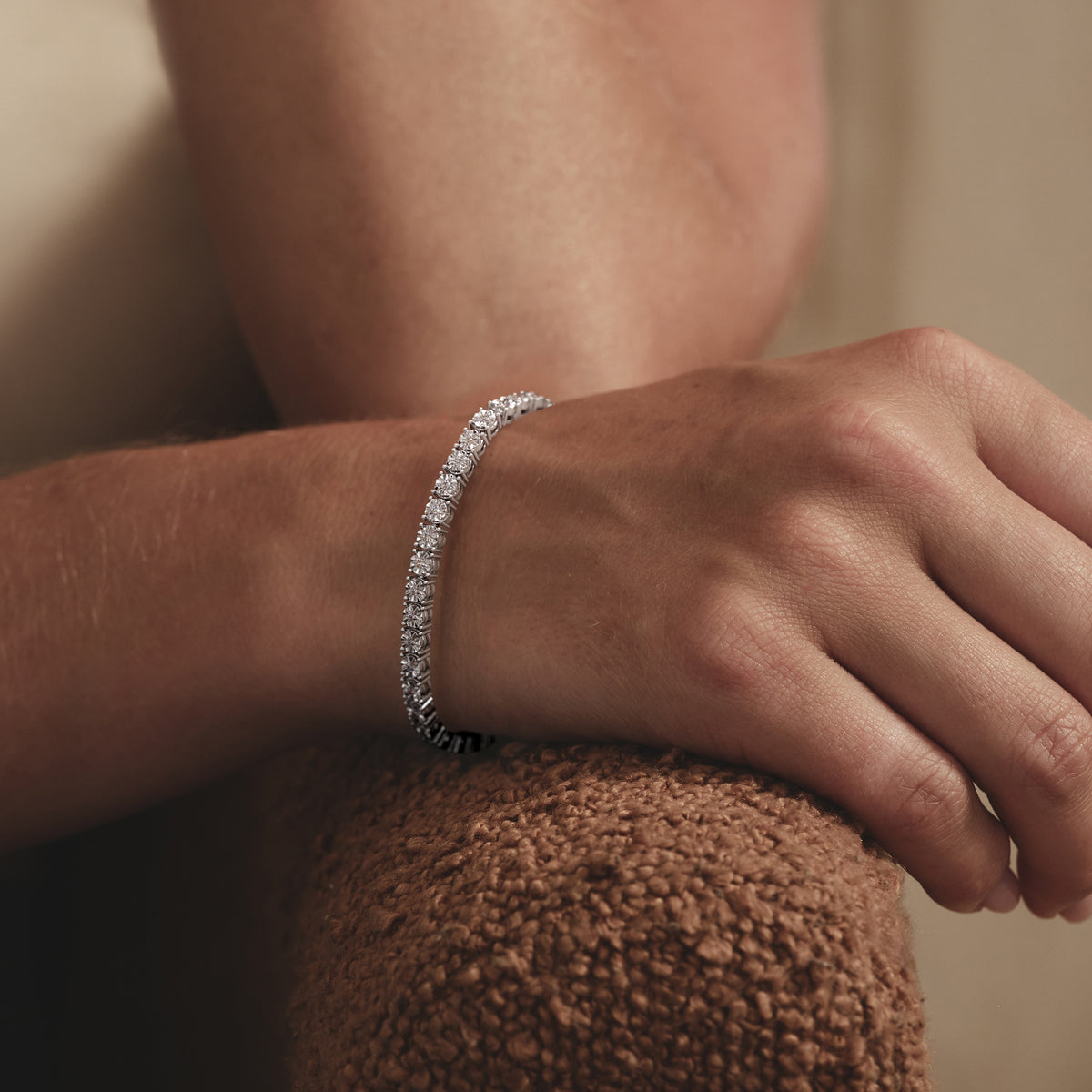 Brilliance Lab Silver Diamond Set 1.00ct Tennis Bracelet
