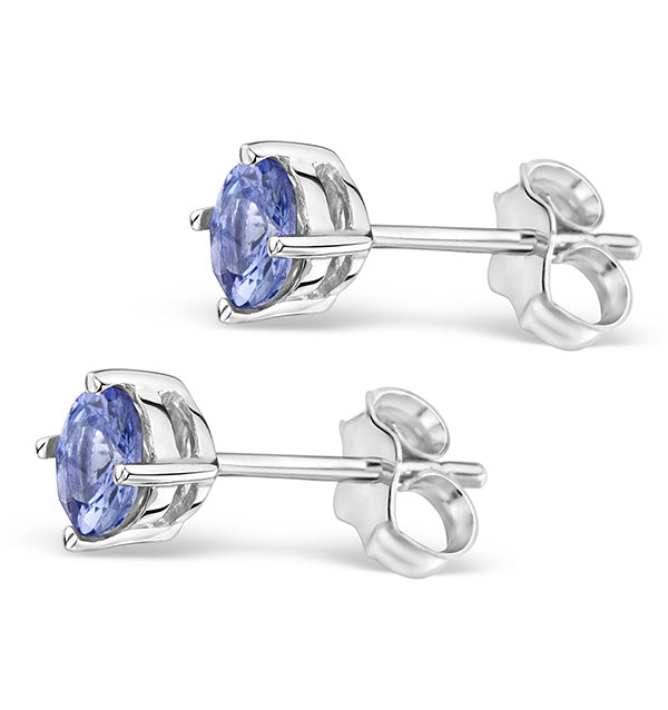 1.00ct Tanzanite (AA) Stud Earrings in 925 Silver