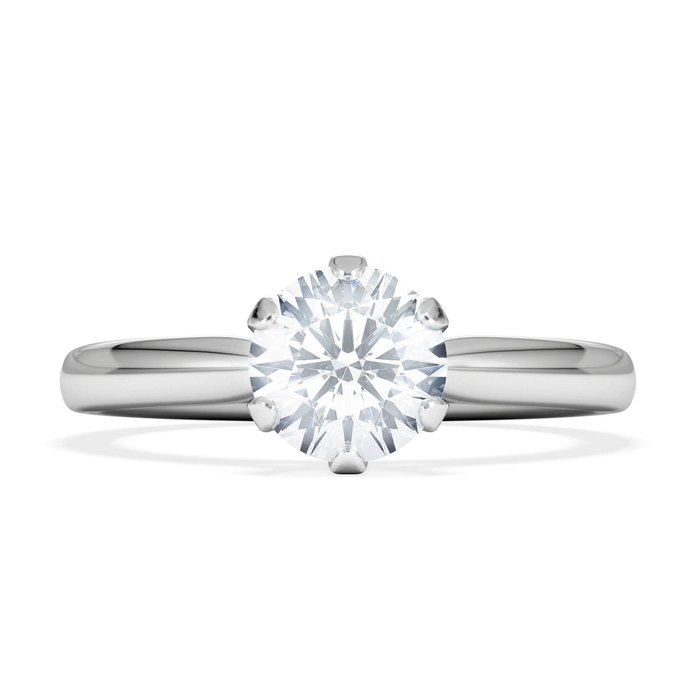 1 Carat Diamond Engagement Ring Low Set Chloe Lab F/VS1 18K White Gold