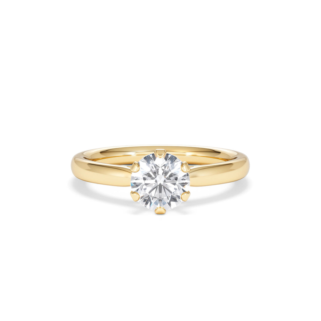 1 Carat Diamond Engagement Ring Low Set Chloe Lab F/VS1 18K Gold