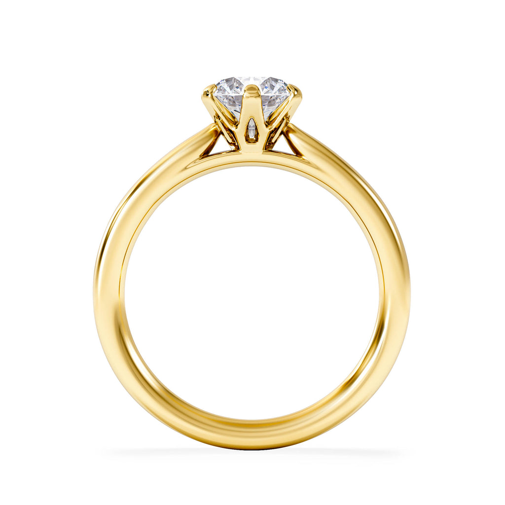1 Carat Diamond Engagement Ring Low Set Chloe Lab F/VS1 18K Gold