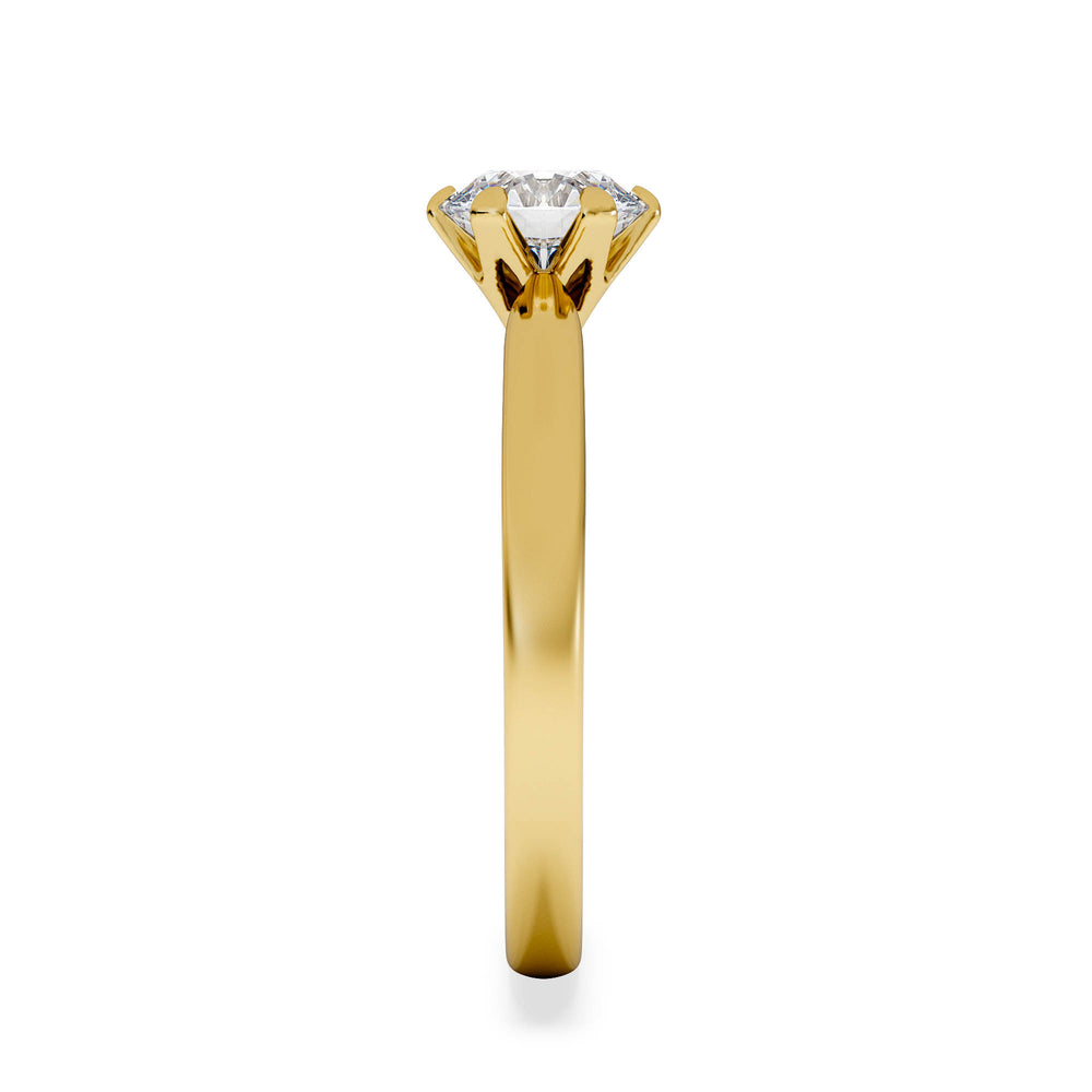 Certified 1.00CT Chloe Low 18K Gold Engagement Ring H/SI