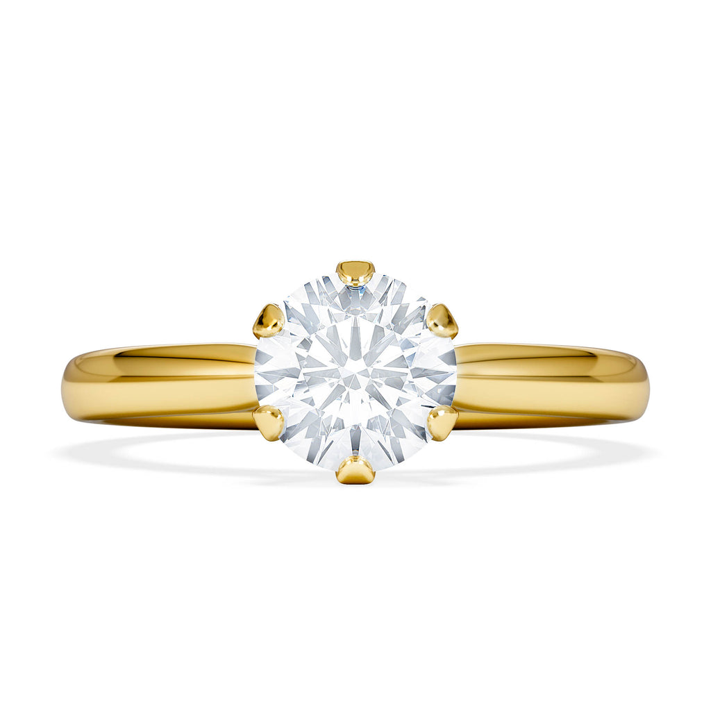 1 Carat Diamond Engagement Ring Low Set Chloe Lab F/VS1 18K Gold