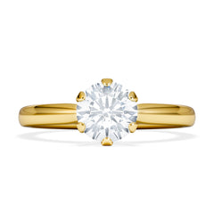 1 Carat Diamond Engagement Ring Low Set Chloe Lab F/VS1 18K Gold