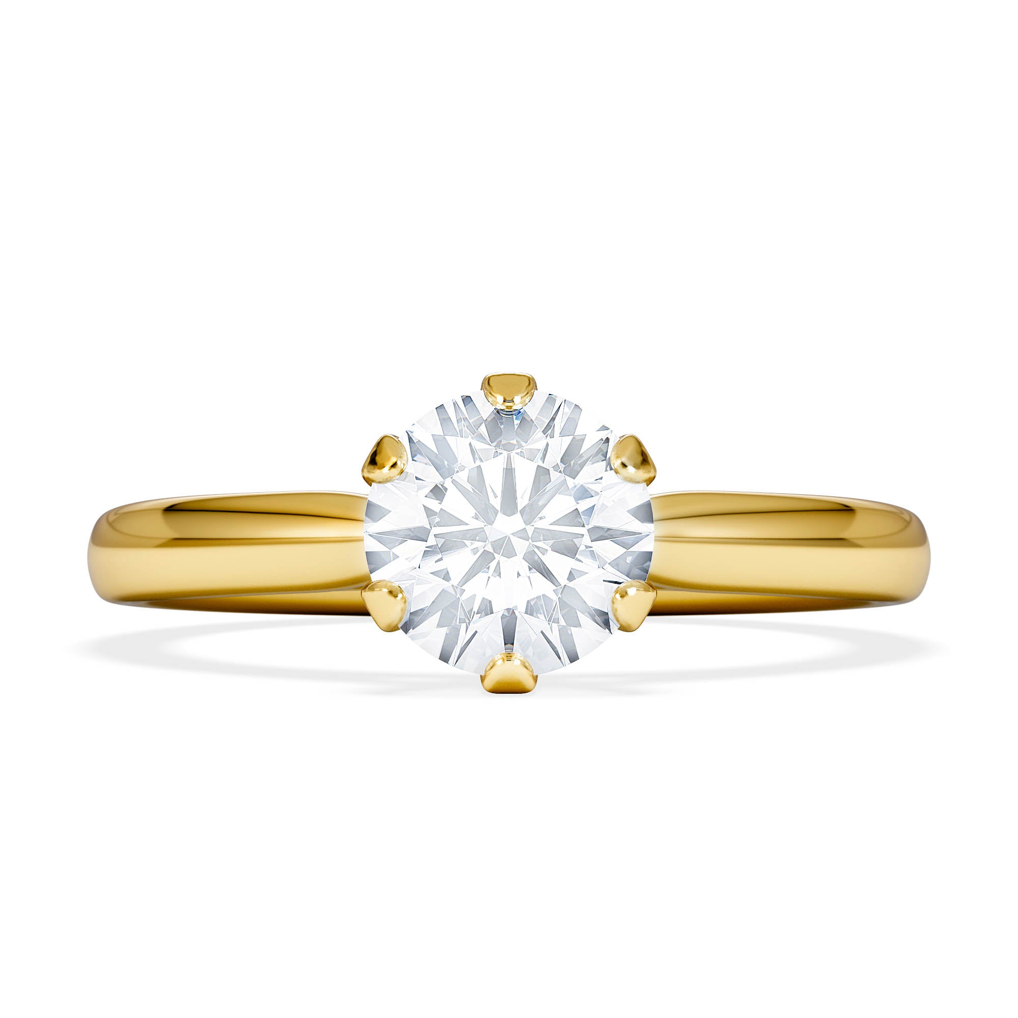 1 Carat Diamond Engagement Ring Low Set Chloe Lab F/VS1 18K Gold