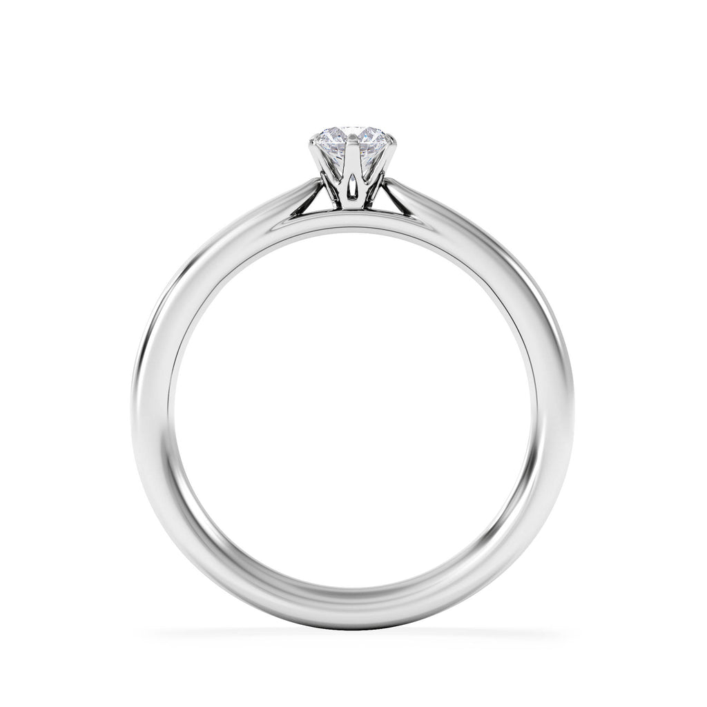 Engagement Ring Certified Low Set Chloe 18K White Gold Diamond 0.25CT