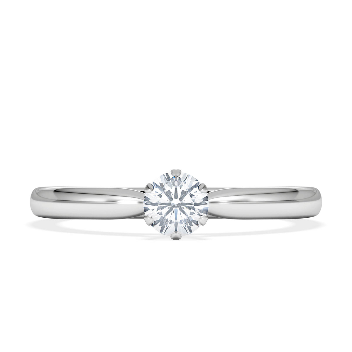 Engagement Ring Certified Low Set Chloe 18K White Gold Diamond 0.25CT