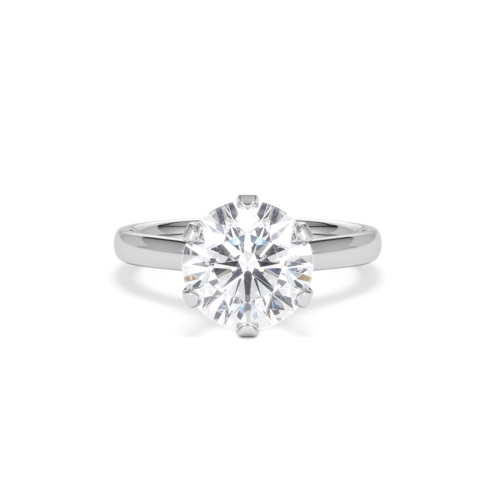 Low Set Chloe 3.00ct Lab Diamond Round Cut Engagement Ring in 18K White Gold G/VS1