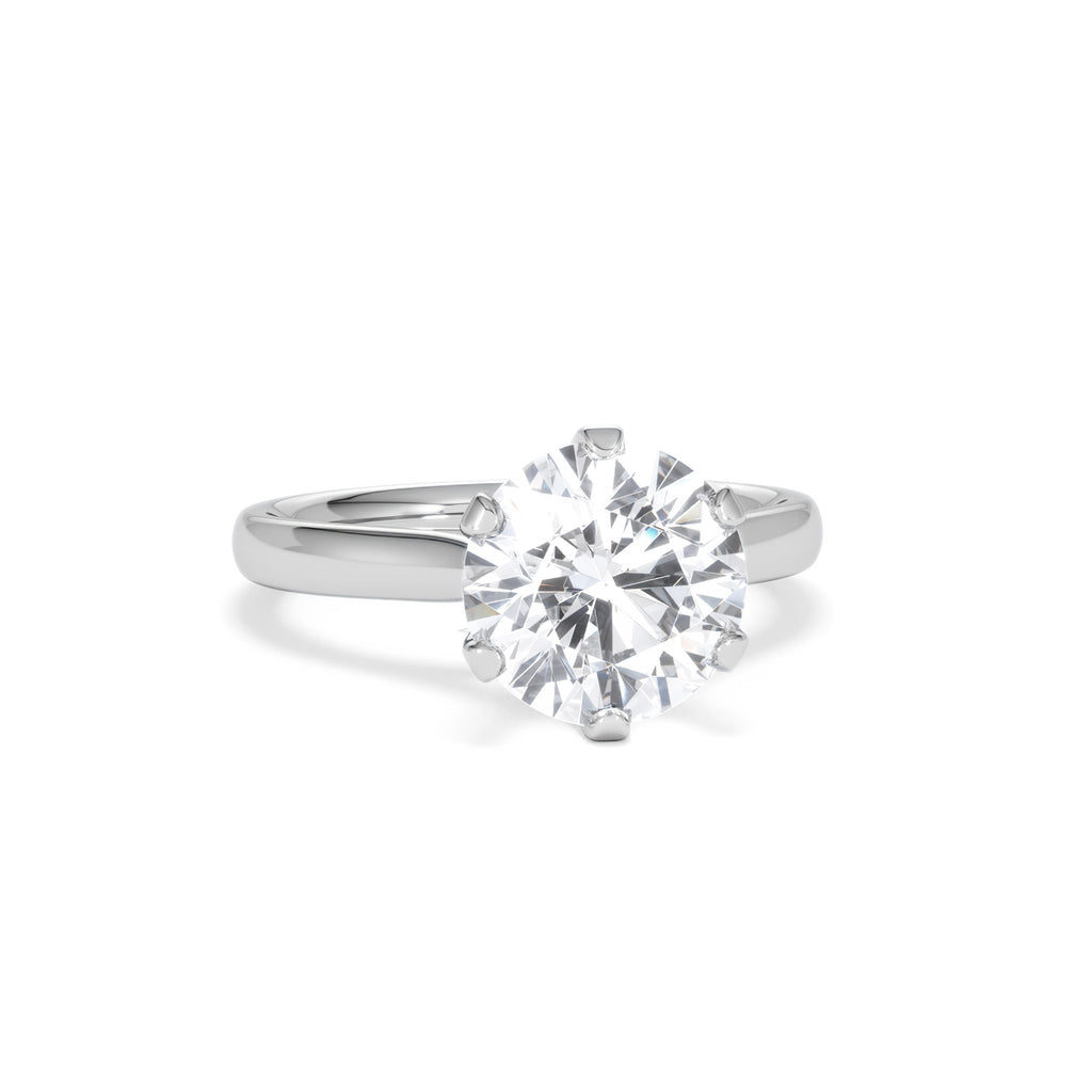 Low Set Chloe 3.00ct Lab Diamond Round Cut Engagement Ring in Platinum G/VS1