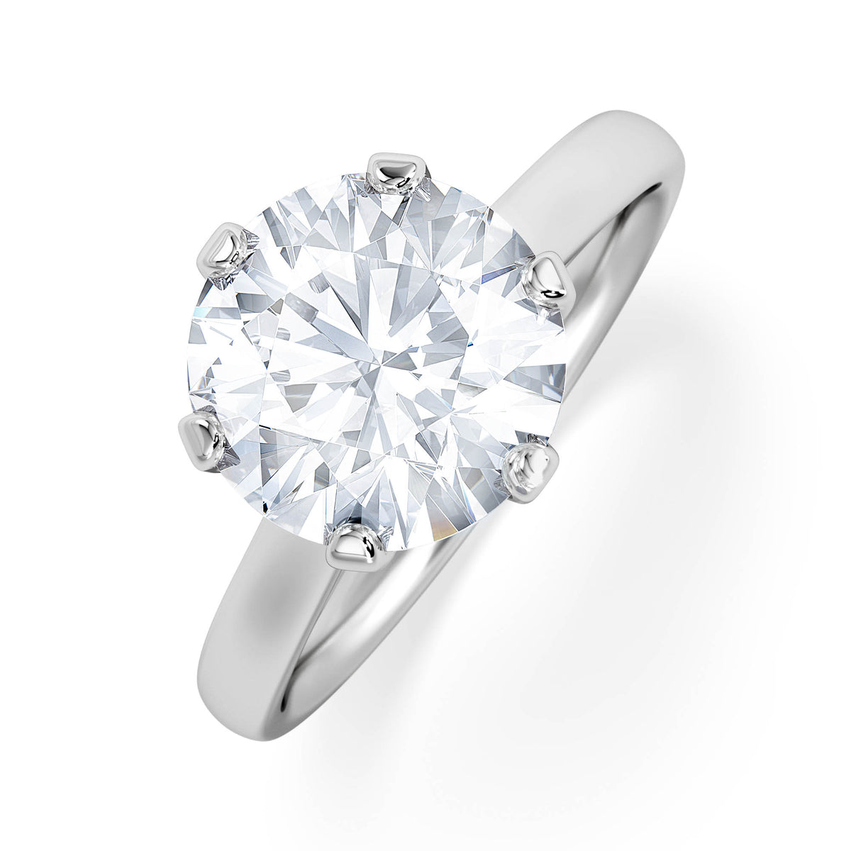 Low Set Chloe 3.00ct Lab Diamond Round Cut Engagement Ring in 18K White Gold G/VS1
