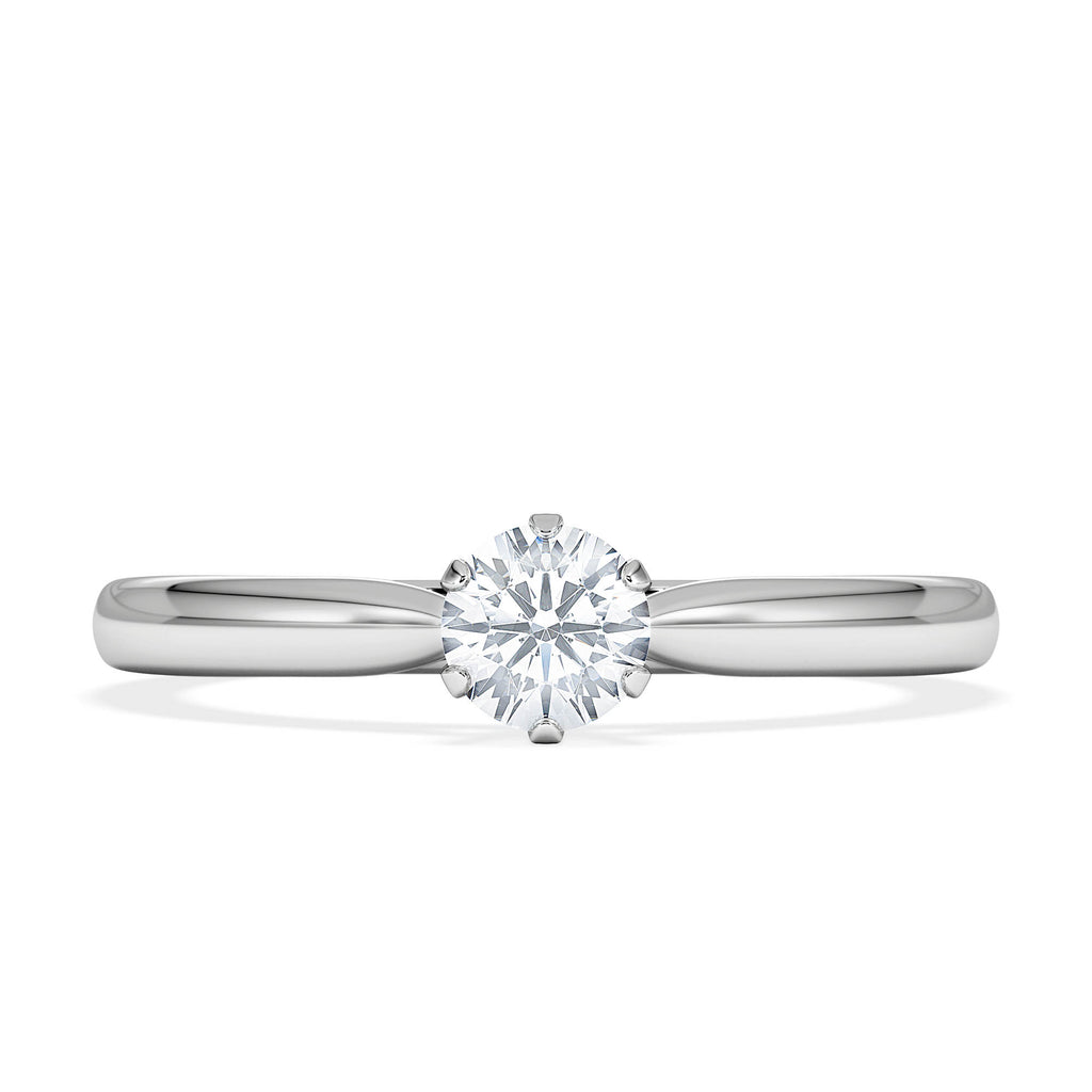 Certified Low Set Chloe Platinum Diamond Engagement Ring 0.33CT-F-G/VS