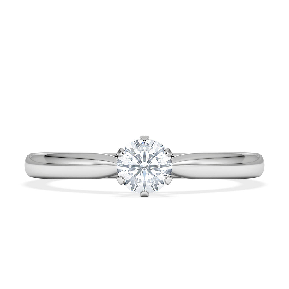 Certified Low Set Chloe Platinum Diamond Engagement Ring 0.33CT-G-H/SI