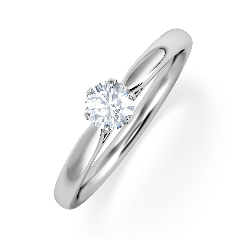 Engagement Ring Certified Low Set Chloe 18K White Gold Diamond 0.33CT