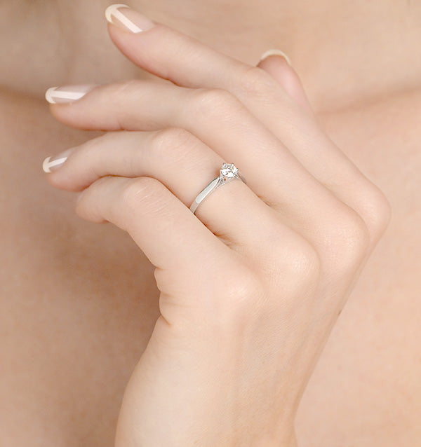 Low Set Chloe Lab Diamond Engagement Ring 0.33CT G/SI1 18K White Gold