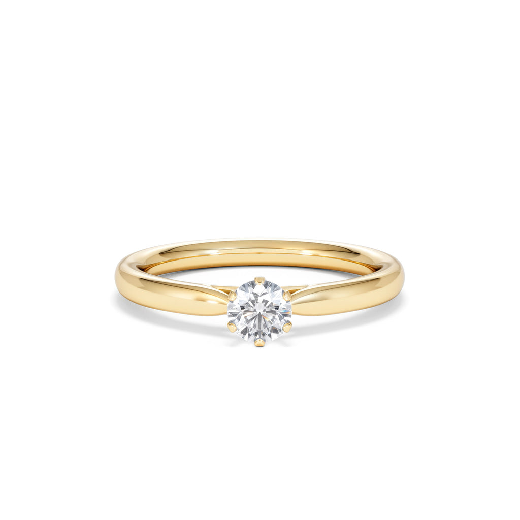 Certified Low Set Chloe 18K Gold Diamond Engagement Ring 0.33CT-F-G/VS