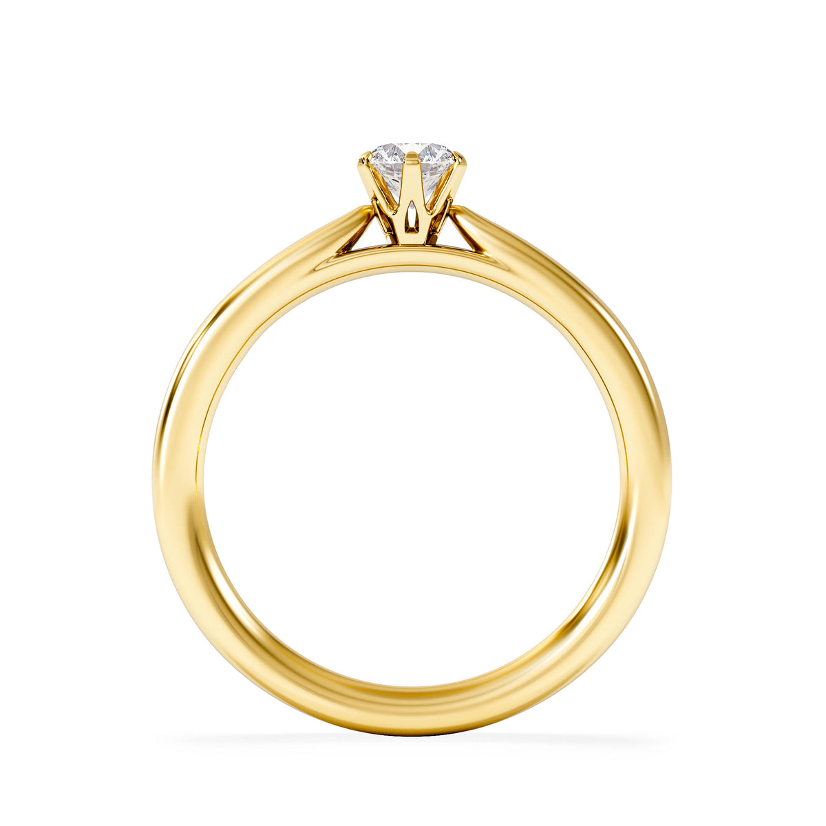 Certified Low Set Chloe 18K Gold Diamond Engagement Ring 0.33CT-G-H/SI