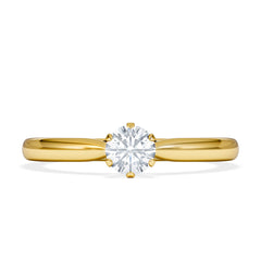 Certified Low Set Chloe 18K Gold Diamond Engagement Ring 0.33CT-G-H/SI
