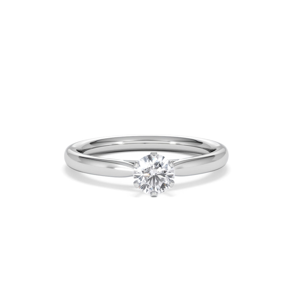 Certified 0.50CT Chloe Low Platinum Engagement Ring G/VS