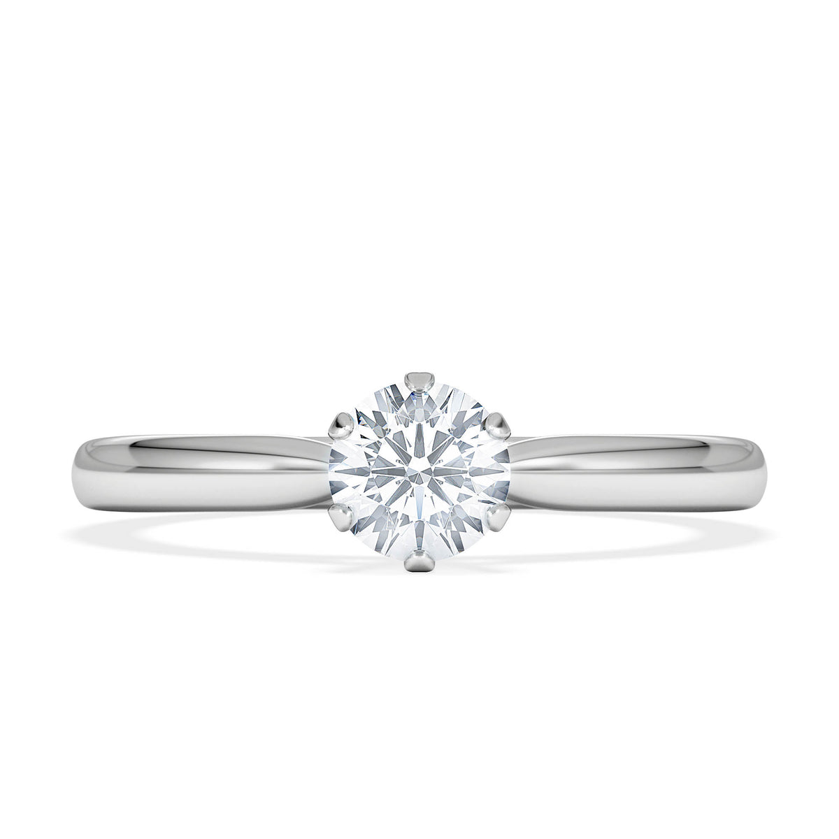 Engagement Ring Certified Low Set Chloe 18K White Gold Diamond 0.50CT