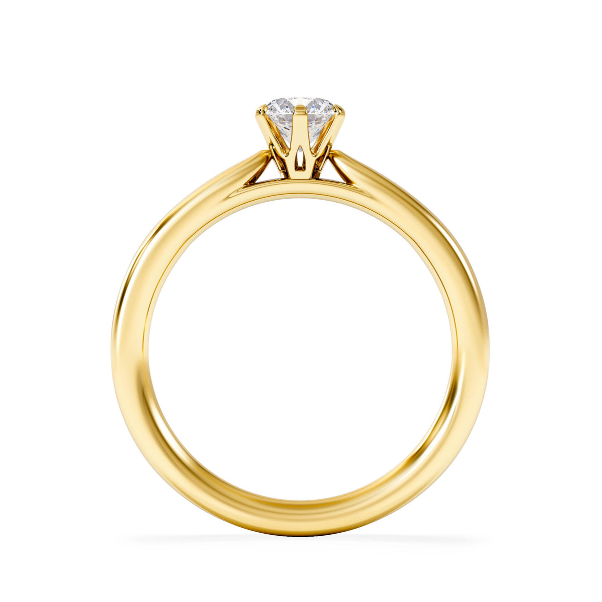 Certified 0.50CT Chloe Low 18K Gold Engagement Ring G/SI2