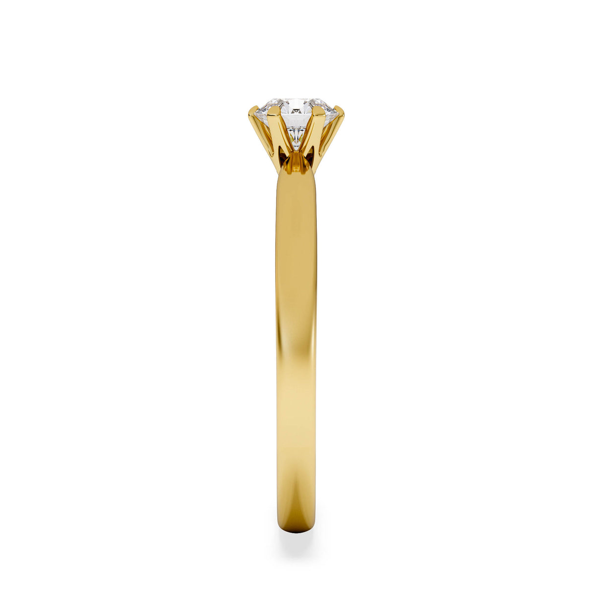 Certified 0.50CT Chloe Low 18K Gold Engagement Ring E/VS2