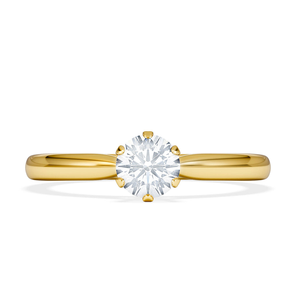 Certified 0.50CT Chloe Low 18K Gold Engagement Ring G/VS
