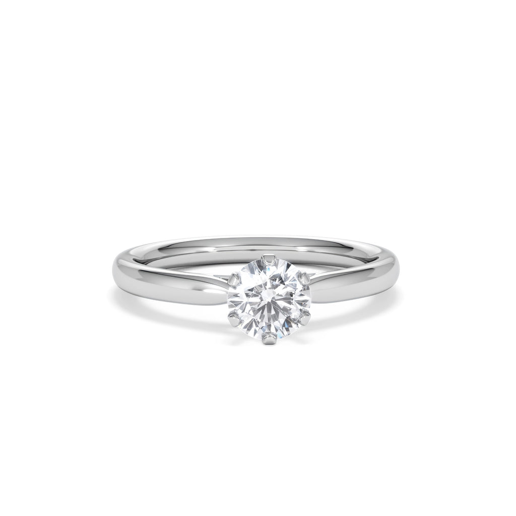 Certified 0.70CT Chloe Low Platinum Engagement Ring G/VS