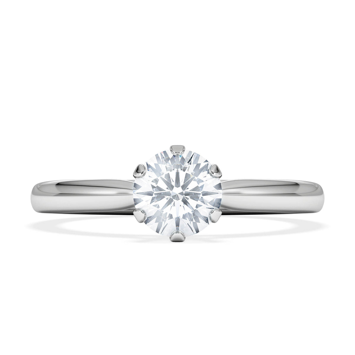 Certified 0.70CT Chloe Low Platinum Engagement Ring G/SI2