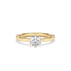 Certified 0.70CT Chloe Low 18K Gold Engagement Ring G/VS