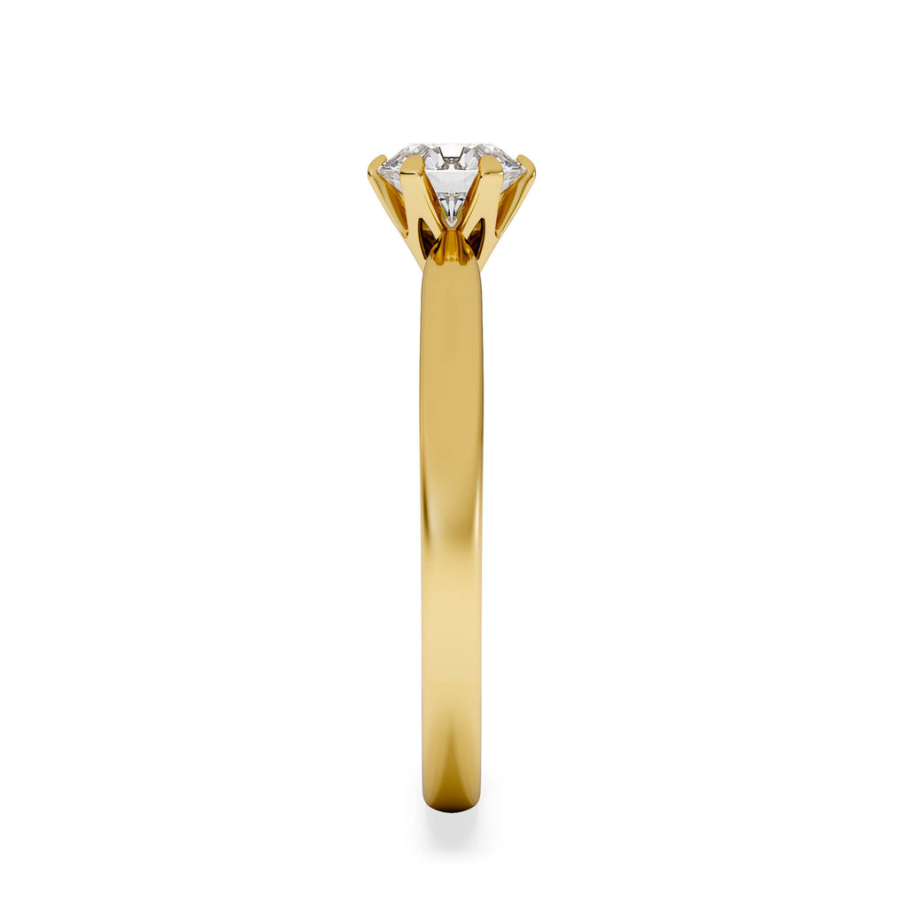 Certified 0.70CT Chloe Low 18K Gold Engagement Ring G/VS