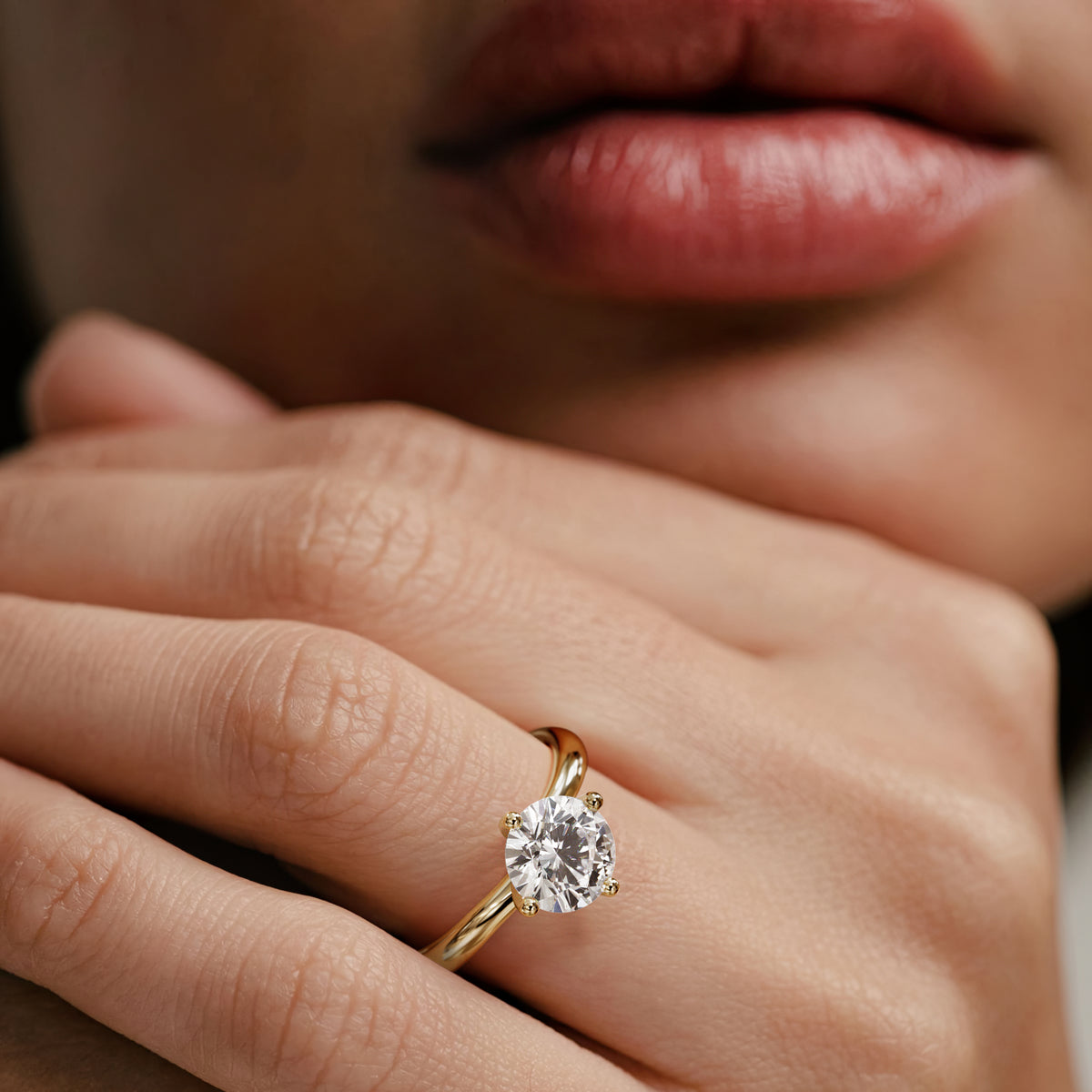 2 Carat Diamond Engagement Ring Lily Lab F/VS1 18K Gold IGI Certified