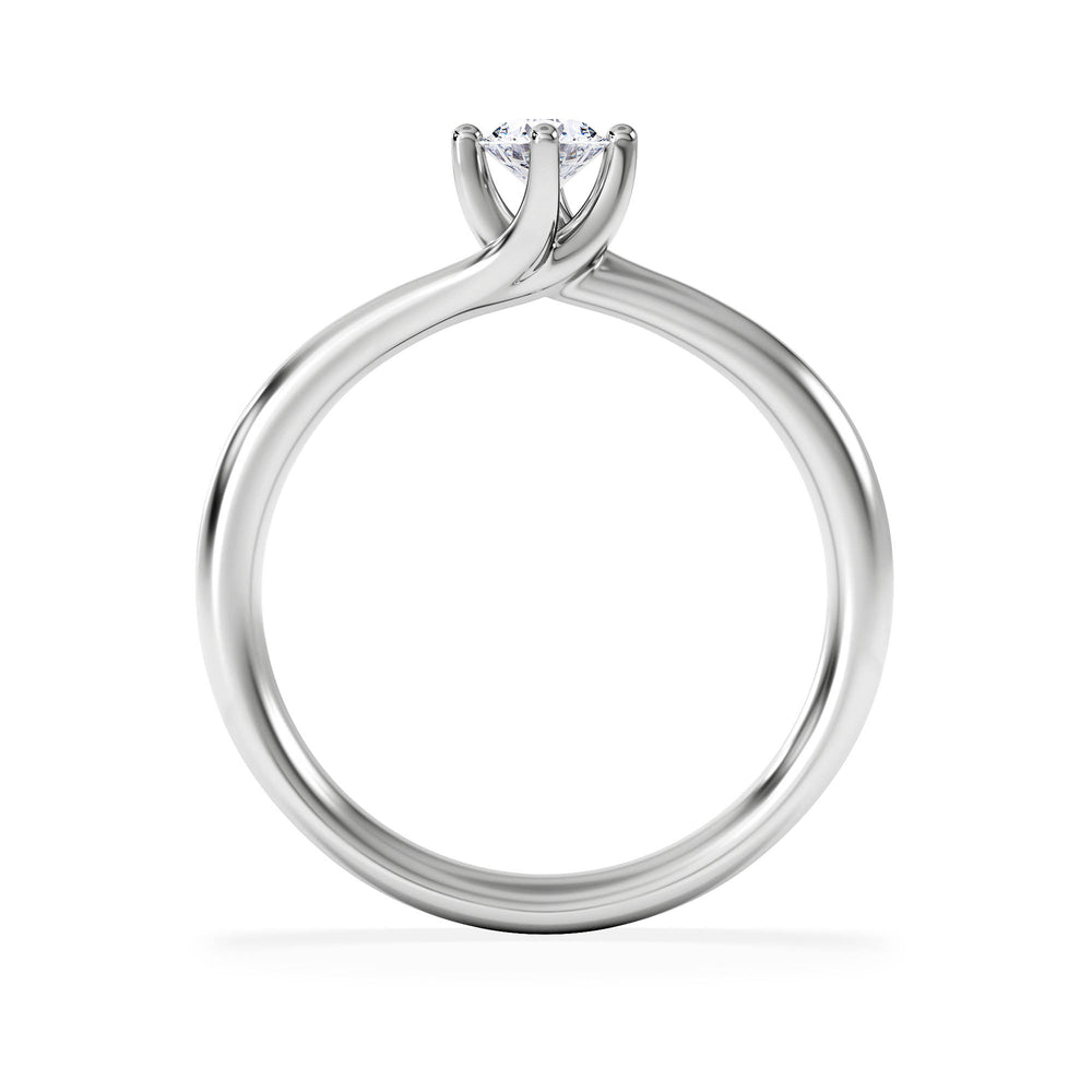 Certified Lily 18K White Gold Diamond Engagement Ring 0.25CT-G-H/SI