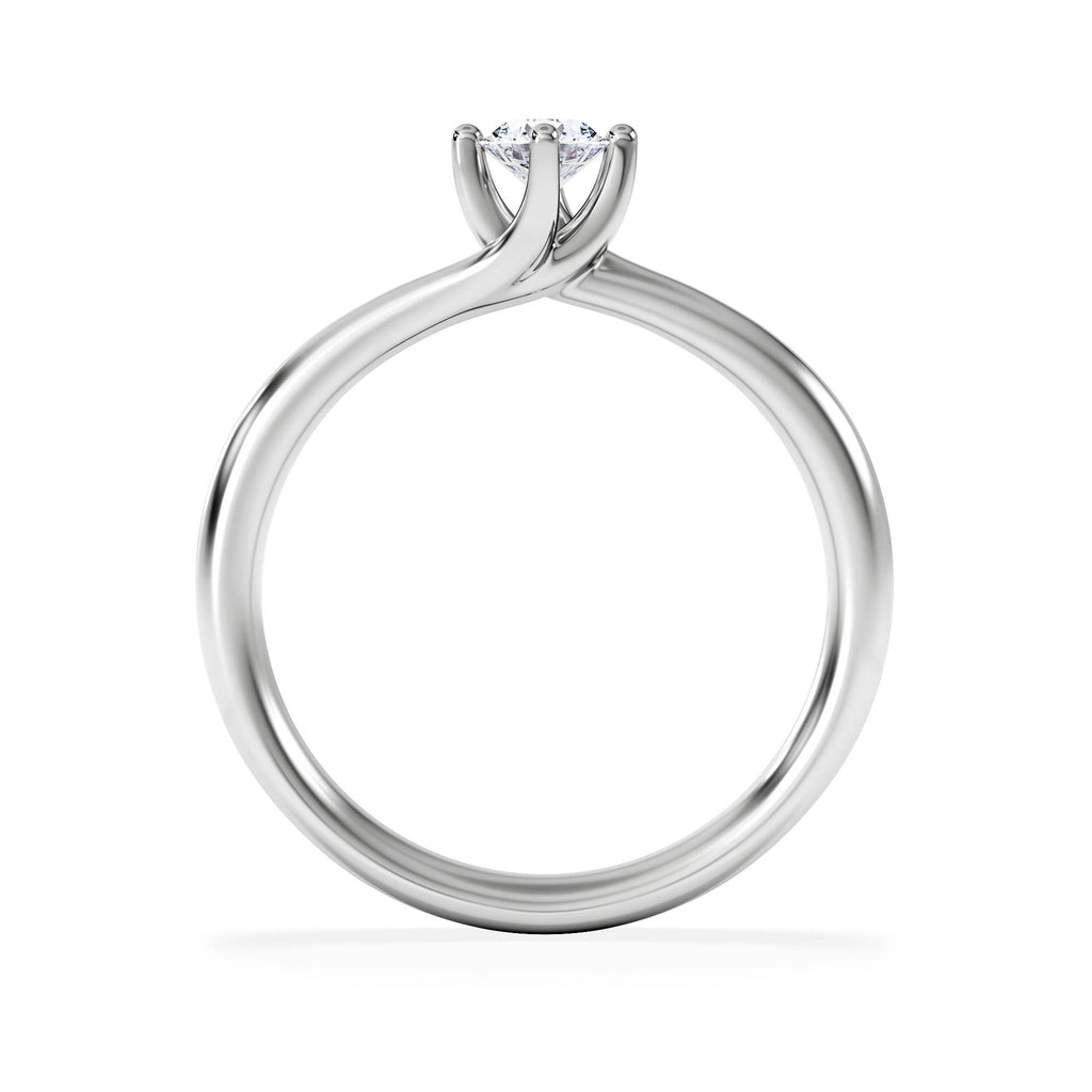 Certified Lily 18K White Gold Diamond Engagement Ring 0.25CT-G-H/SI