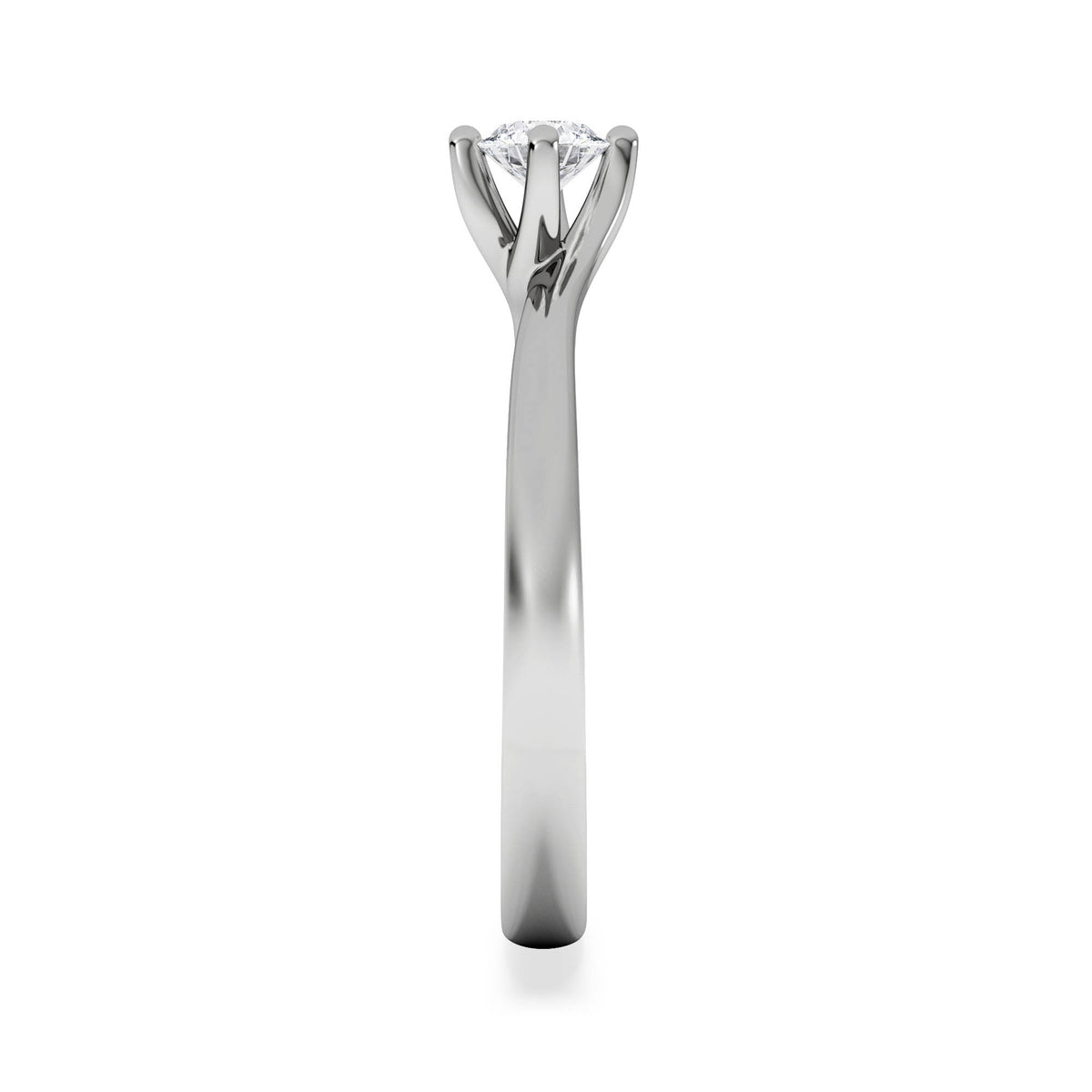 Certified Lily 18K White Gold Diamond Engagement Ring 0.25CT-G-H/SI