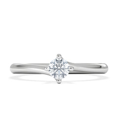 Certified Lily 18K White Gold Diamond Engagement Ring 0.25CT-G-H/SI