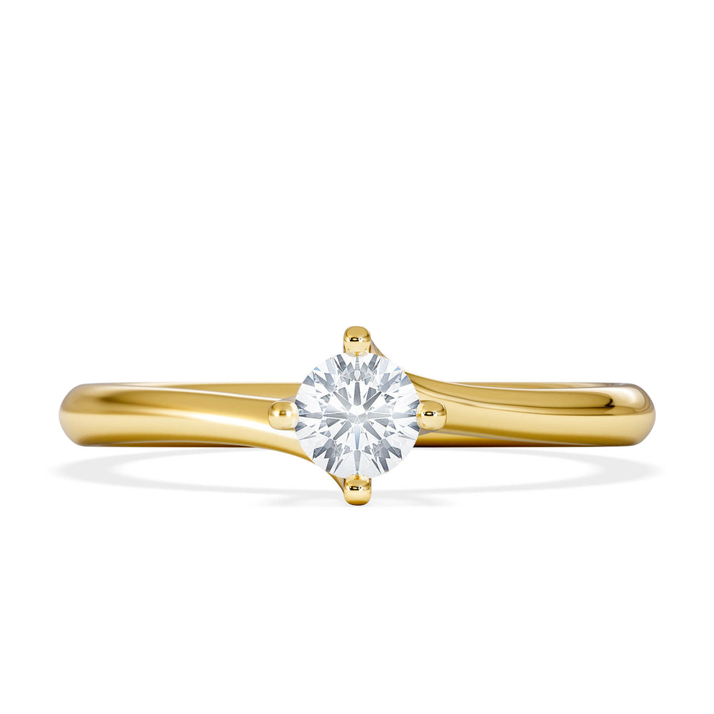 Certified Lily 18K Gold Diamond Engagement Ring 0.25CT