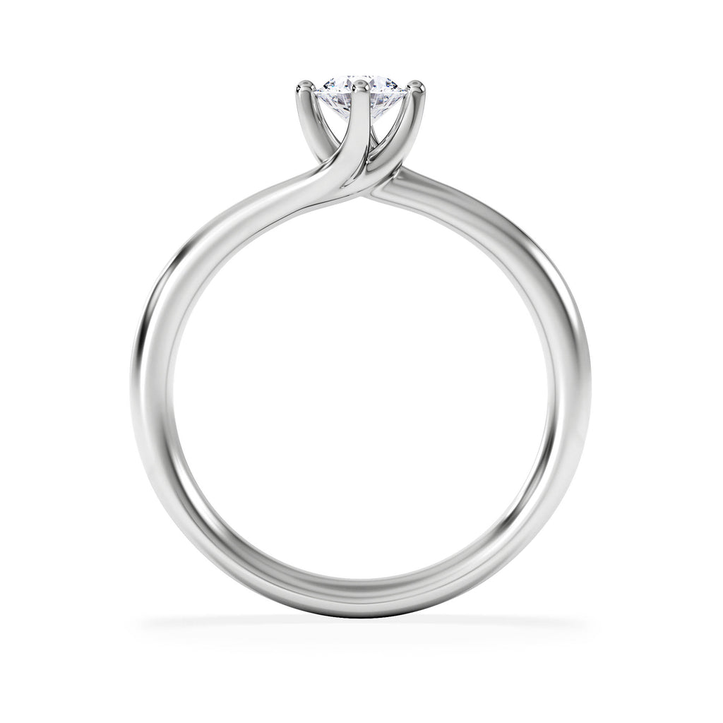 Engagement Ring Certified Lily 18K White Gold Diamond 0.33CT