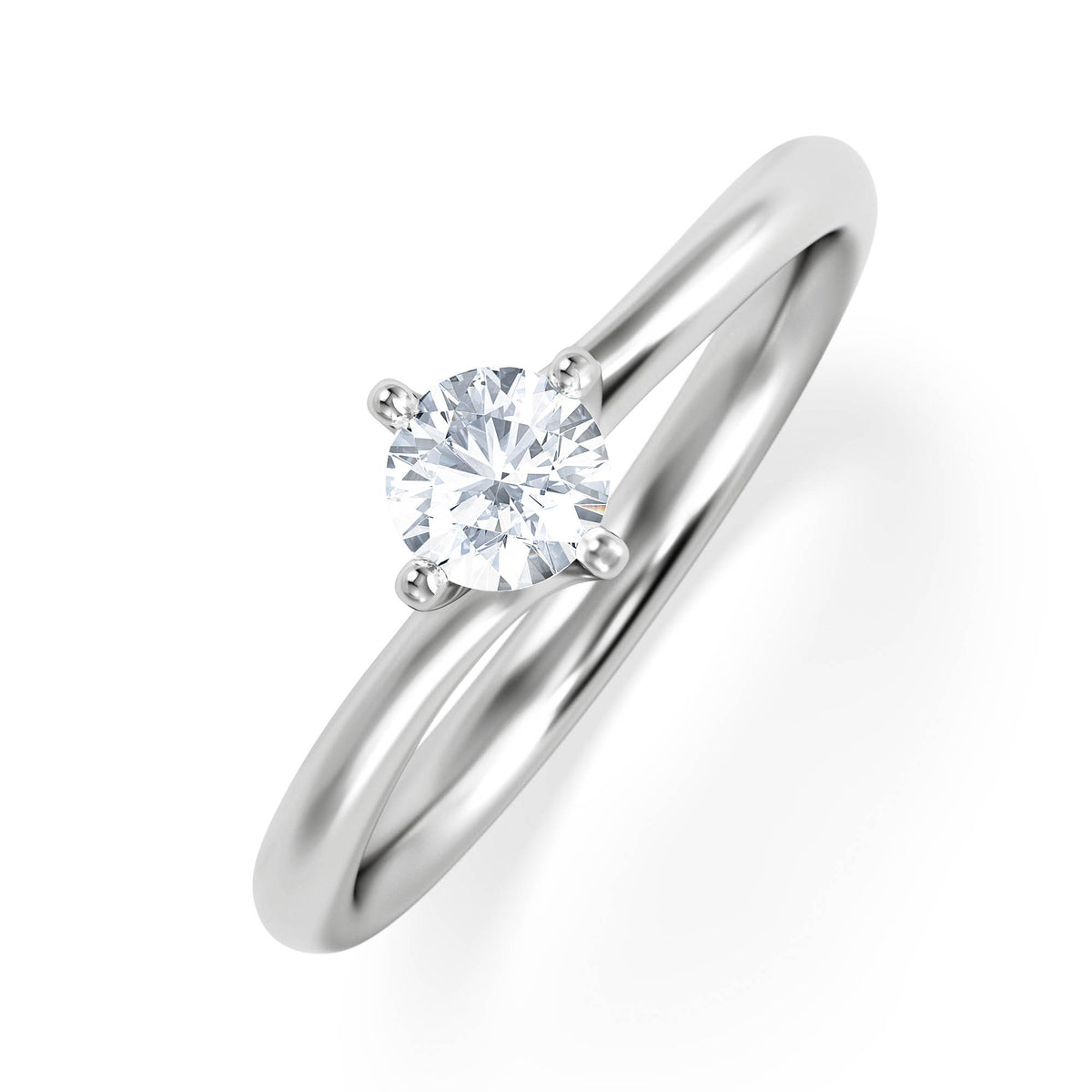 Certified Lily Platinum Diamond Engagement Ring 0.33CT-G-H/SI