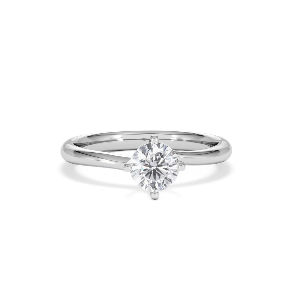 Certified 0.70CT Lily Platinum Engagement Ring G/VS