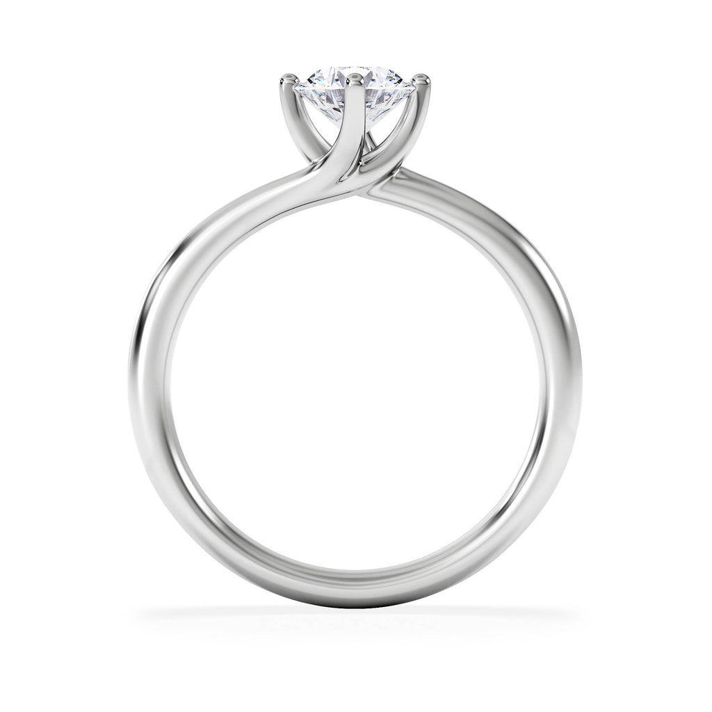 Certified 0.70CT Lily Platinum Engagement Ring G/VS