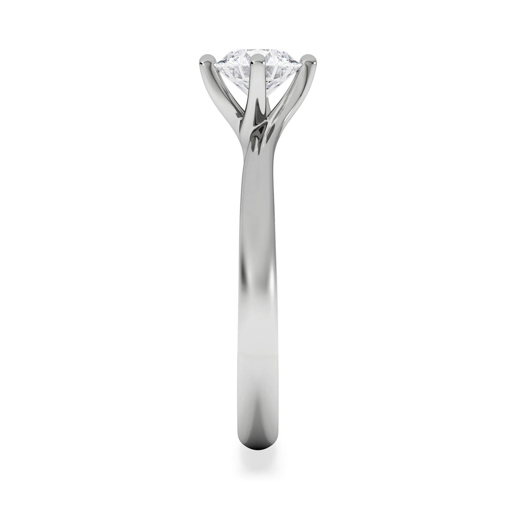 Certified 0.70CT Lily Platinum Engagement Ring G/VS