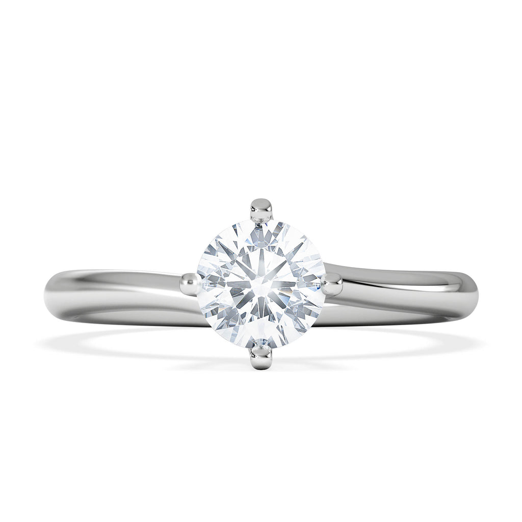 Certified 0.70CT Lily Platinum Engagement Ring G/VS